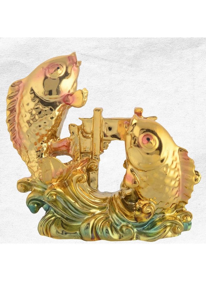 GJ Vastu Feng Shui Colorful Fish for Good Luck and Prosperity/Double Fish (7 cm x 3 cm x 8 cm) - Image 2