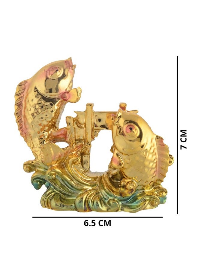 GJ Vastu Feng Shui Colorful Fish for Good Luck and Prosperity/Double Fish (7 cm x 3 cm x 8 cm) - Image 4