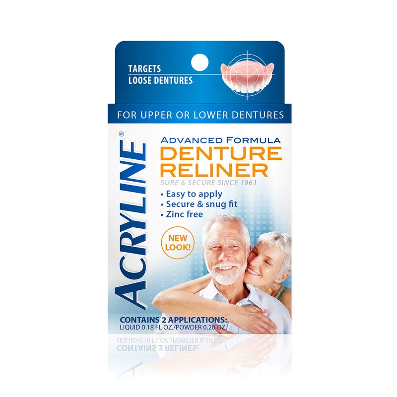 Acryline Advanced Formula Denture Reliner Refit and Tighten Denturesfor Both Upper Lower DenturesEasy Application