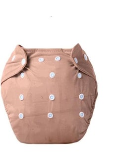 Generic Diaper for training and swimming, adjustable, washable and reusable - adjustable size - with 2 pieces of cotton - (0 to 2 and a half years) (3 kg to 12 kg) (brown - khaki)  - Image 1