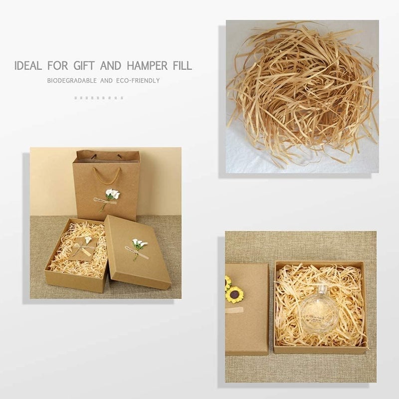 Red Dot Gift® 100g Kraft Raffia Paper Shreds - Eco-friendly Crinkle Cut Filling for Gift Boxes - Image 3