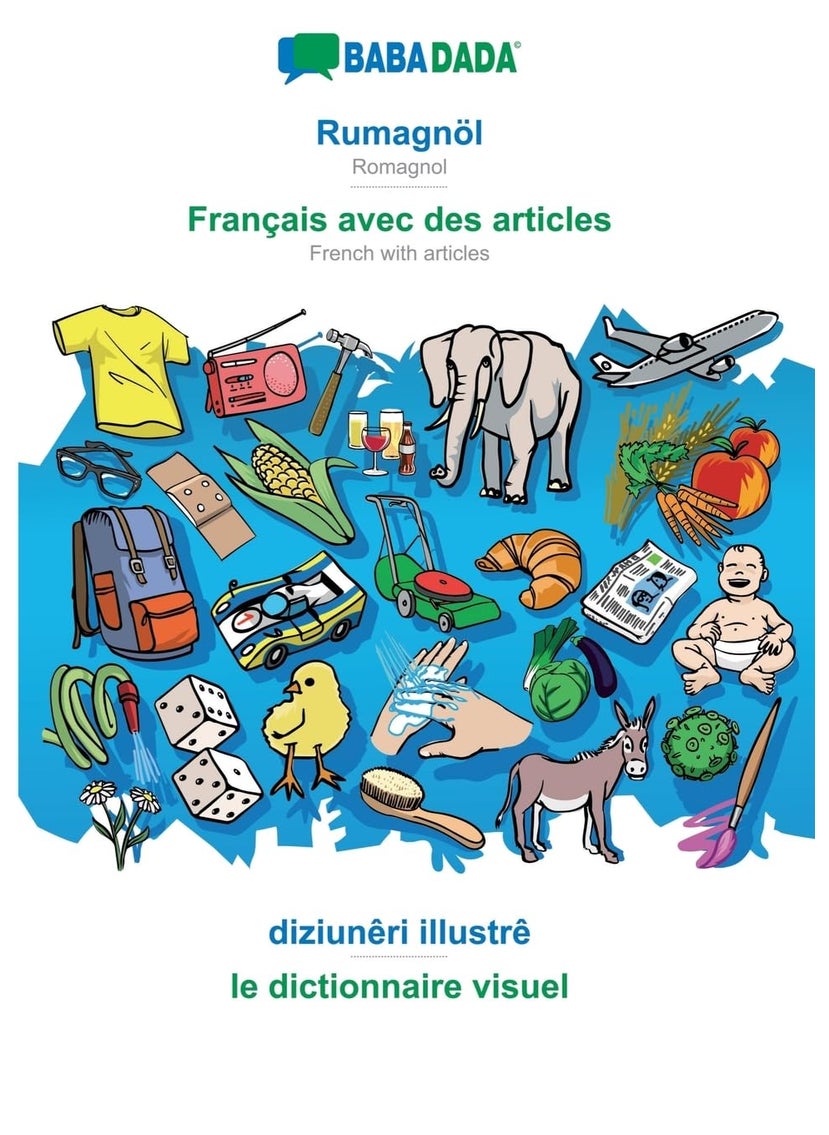 BABADADA, Rumagnöl - Français avec des articles, diziunêri illustrê - le dictionnaire visuel: Romagnol - French with articles, visual dictionary 