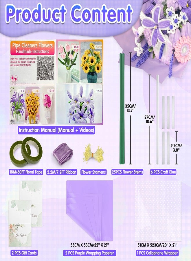 LINAYE Pipe Cleaners for Craft 500PCS(Purple) - Image 3