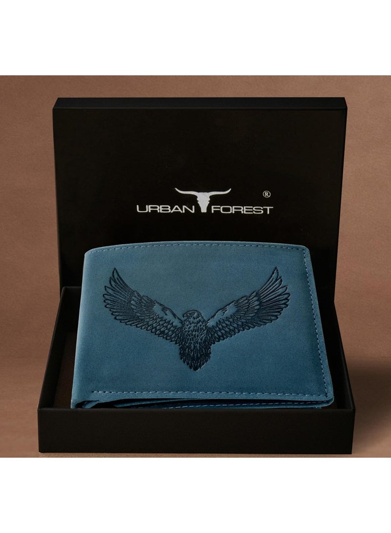 URBANFOREST URBAN FOREST Zeus Vintage Blue Leather Wallet for Men - Image 1