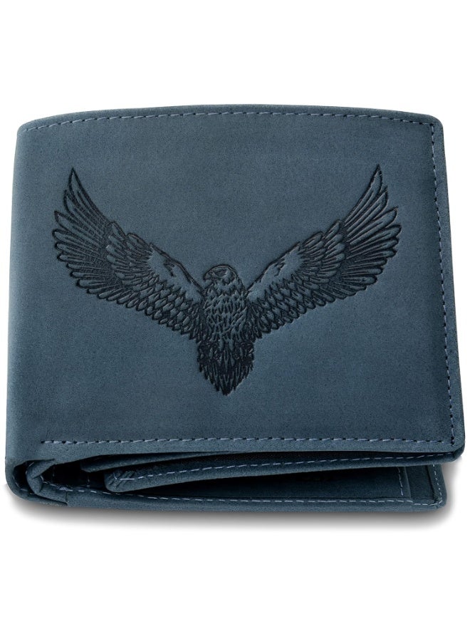 URBANFOREST URBAN FOREST Zeus Vintage Blue Leather Wallet for Men - Image 4