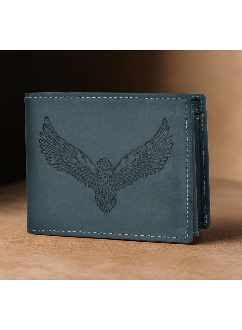 URBANFOREST URBAN FOREST Zeus Vintage Blue Leather Wallet for Men - Image 3