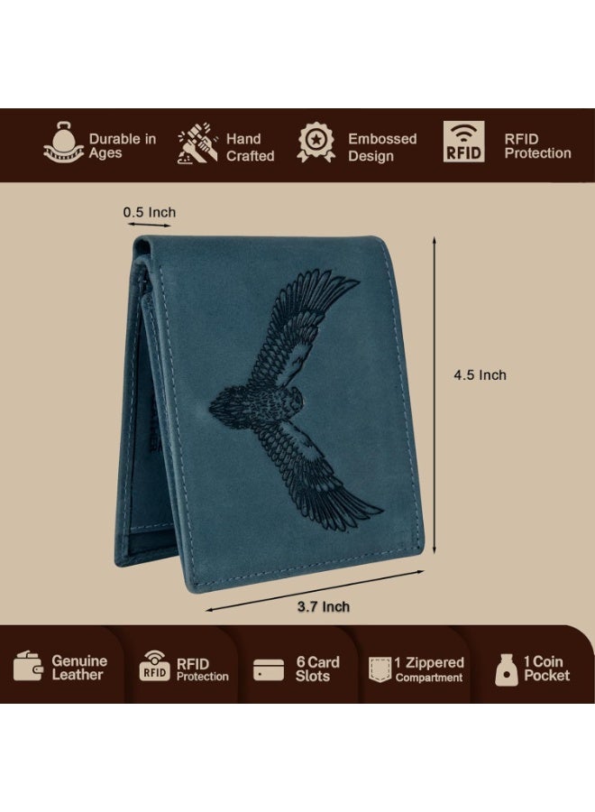 URBANFOREST URBAN FOREST Zeus Vintage Blue Leather Wallet for Men - Image 2