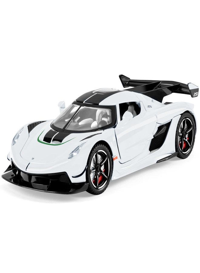 سيارات ألعاب KEXXA للأطفال 1/22 سيارات ألعاب معدنية مصبوبة من Koenigsegg Jesko (بيضاء) - Image 1