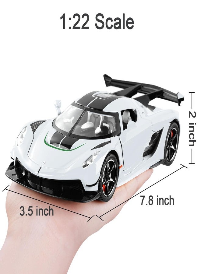 سيارات ألعاب KEXXA للأطفال 1/22 سيارات ألعاب معدنية مصبوبة من Koenigsegg Jesko (بيضاء) - Image 3