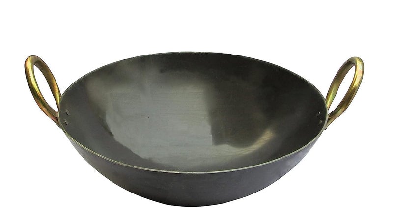 ZOOV ZOOV Deep Bottom Iron KadaiKadhai for Cooking Deep Frying with Strong Golden Rings 12inch kadai  - Image 1
