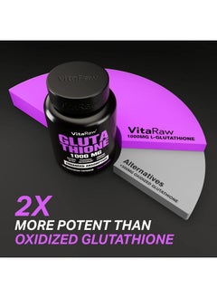 VitaRaw ???????????? 1000Mg Glutathione For Immune Support 100Mg Absorption Complex Reduced Glutathione Supplement With Alpha Lipoic Acid Brain Booster Glowing Skin Liver Support Pure L Glutathione  - Image 4