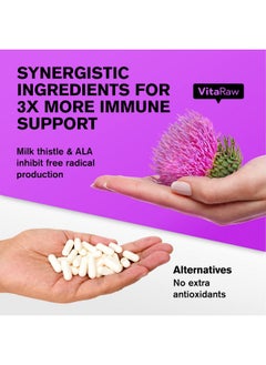 VitaRaw ???????????? 1000Mg Glutathione For Immune Support 100Mg Absorption Complex Reduced Glutathione Supplement With Alpha Lipoic Acid Brain Booster Glowing Skin Liver Support Pure L Glutathione  - Image 5