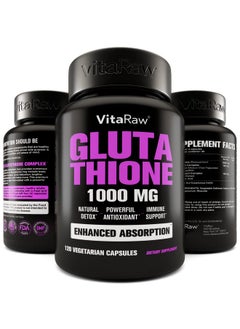 VitaRaw ???????????? 1000Mg Glutathione For Immune Support 100Mg Absorption Complex Reduced Glutathione Supplement With Alpha Lipoic Acid Brain Booster Glowing Skin Liver Support Pure L Glutathione  - Image 2