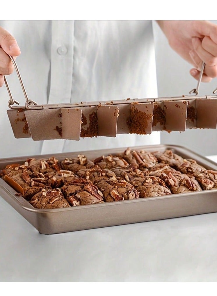 Durable Brownie Pan with Dividers - Perfect Slices, Food-Grade Stainless Steel, Non-Stick Coating, Easy to Clean, Heat Resistant, Ideal for Brownies, Cakes, Desserts, Professional Quality Bakeware  - Image 2