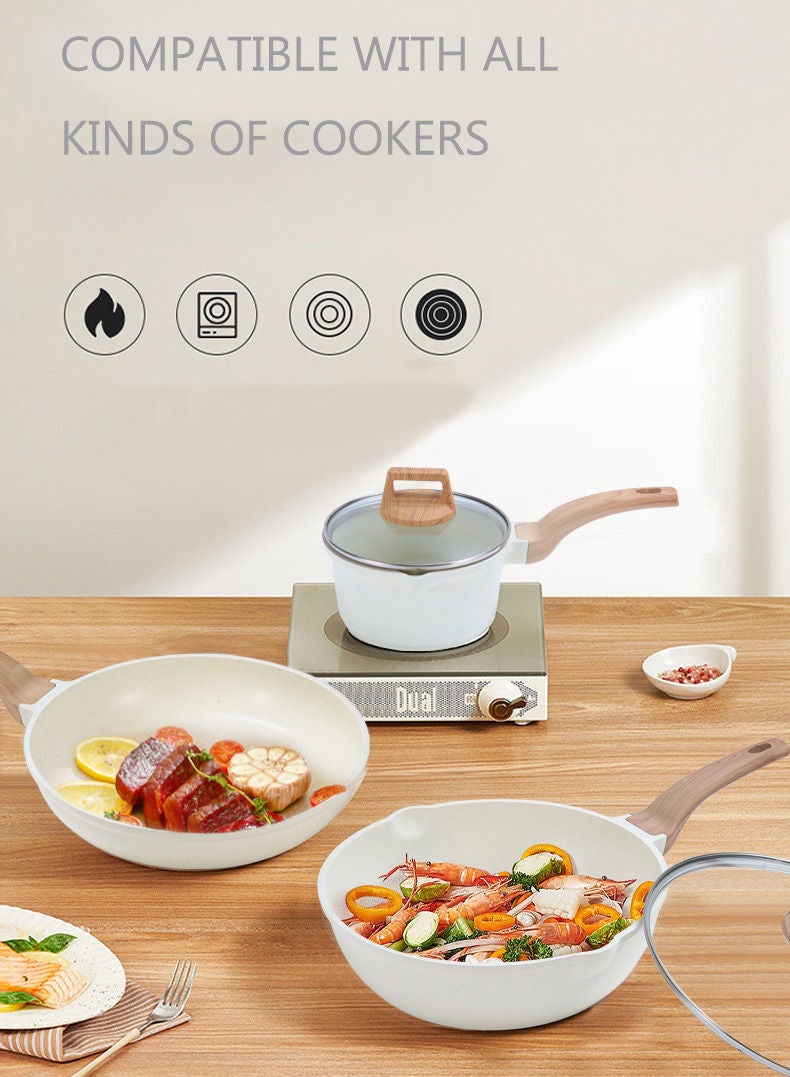 Arabest 7-Piece Cook Set,  Saucepans 18/24/28 cm with Airtight Lids, 24cm Frying Pans, All Heat Sources Including Induction - Image 2
