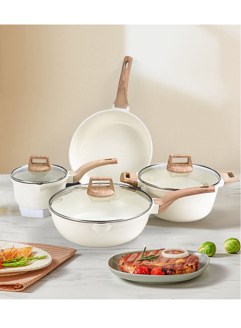 Arabest 7-Piece Cook Set,  Saucepans 18/24/28 cm with Airtight Lids, 24cm Frying Pans, All Heat Sources Including Induction - Image 1