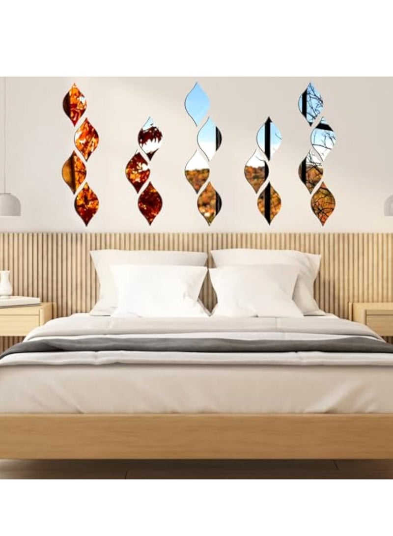 KASTWAVE 10Pcs Self Adhesive Acrylic Mirror, Mirror Mosaic Tiles, Acrylic Mirror Wall Stickers, Flexible Plastic Mirror Sheets Wall Stickers, Mirror Tiles for Home Wall Decor, Small Mirrors for Crafts - Image 3