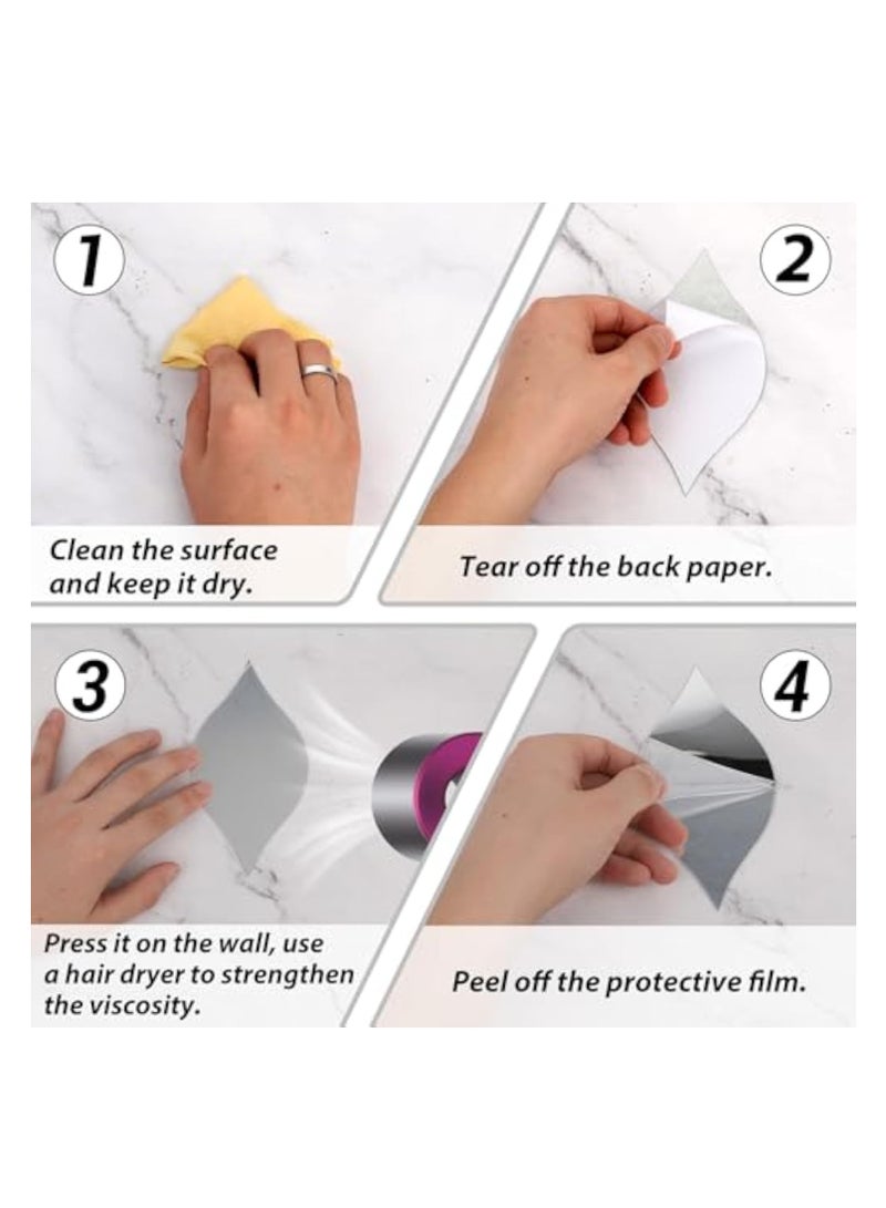 KASTWAVE 10Pcs Self Adhesive Acrylic Mirror, Mirror Mosaic Tiles, Acrylic Mirror Wall Stickers, Flexible Plastic Mirror Sheets Wall Stickers, Mirror Tiles for Home Wall Decor, Small Mirrors for Crafts - Image 5