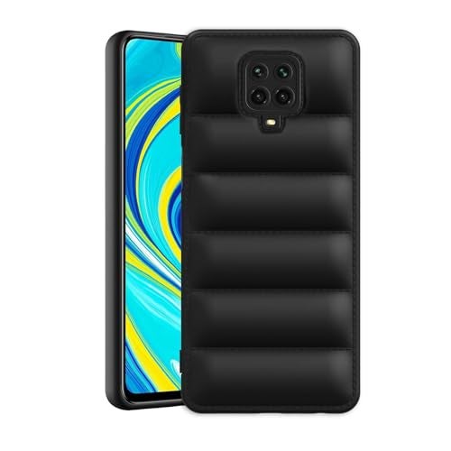 Plus Puffer Case Camera Protection Soft Back Cover for Redmi Note 9 Pro | Redmi Note 9 Pro Max | Redmi Note 10 Lite - Black - Image 1