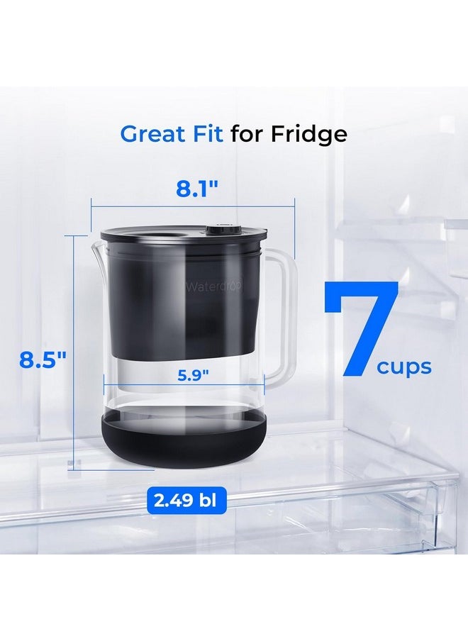 Waterdrop Waterdrop Glass Water Filter Pitcher with 1 Filter, Eco-Friendly, with NSF 53&42&372 Certified Filter, 7-Cup, Reduces PFOA/PFOS, Chlorine, Cadmium, Copper, Mercury, BPA Free, Easy to Clean, Black  - Image 3