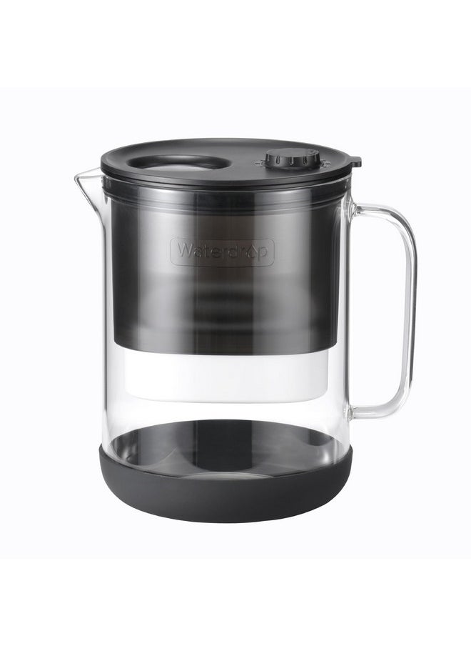Waterdrop Waterdrop Glass Water Filter Pitcher with 1 Filter, Eco-Friendly, with NSF 53&42&372 Certified Filter, 7-Cup, Reduces PFOA/PFOS, Chlorine, Cadmium, Copper, Mercury, BPA Free, Easy to Clean, Black  - Image 1