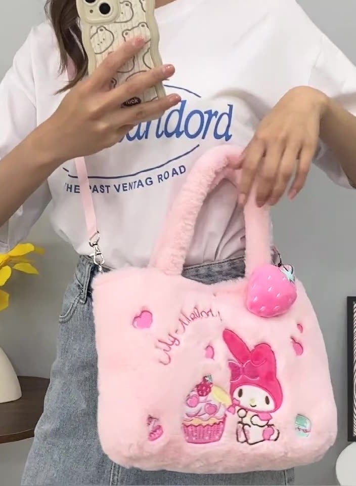 Sanrio Plush Crossbody Bag With Adjustable Shoulder Strap - Image 1