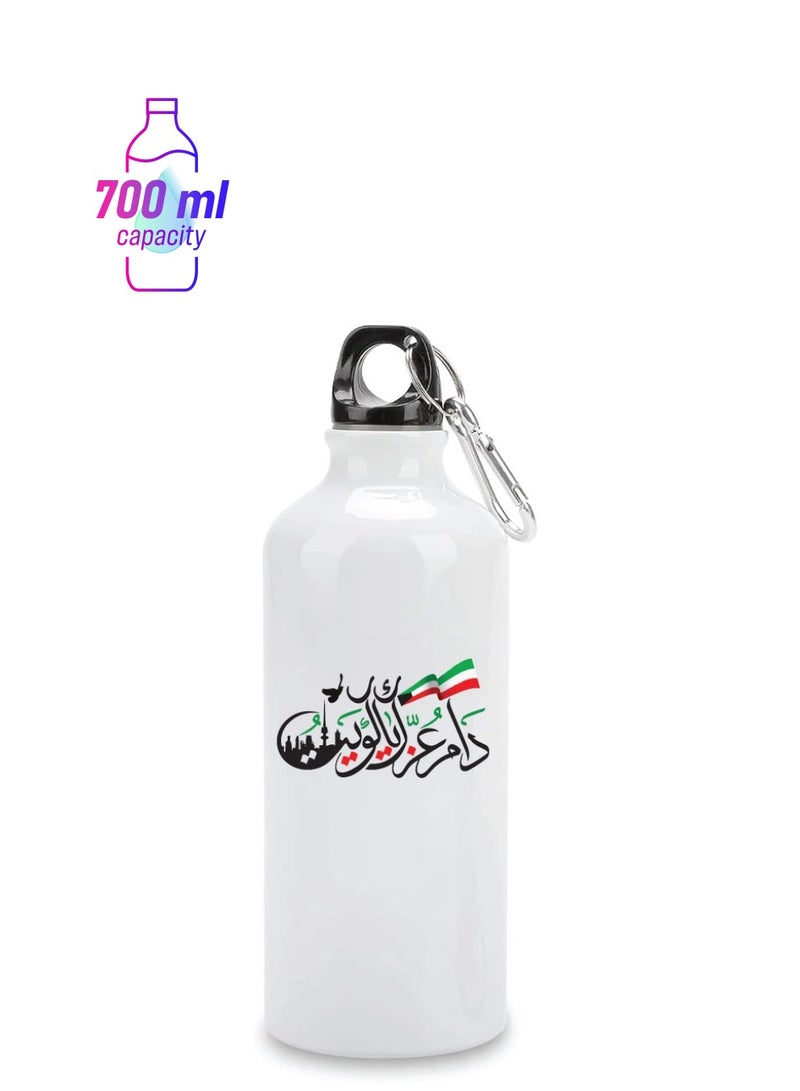 Kuwait National Day Water Flask - Celebrate with the City Skyline - Aluminum Sports Water Bottle - Perfect for Gifts and Hydration - Image 1