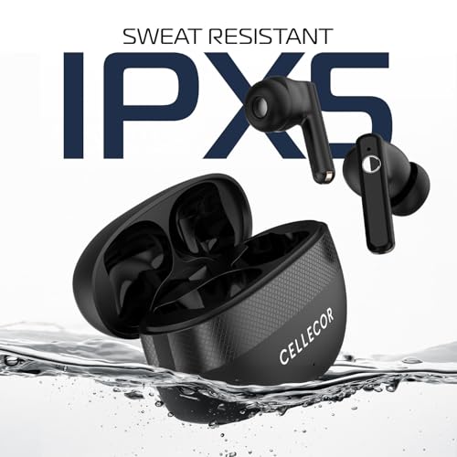 CELLECOR BROPODS C105 Tune TWS with 45 Hrs Playtime, Noise Cancellation, Auto-Connect, Touch Controls, 13mm Drivers, 50ms Low Latency Game Mode, Fast Charging-Type-C, BT- 5.3v (Black) - Image 5
