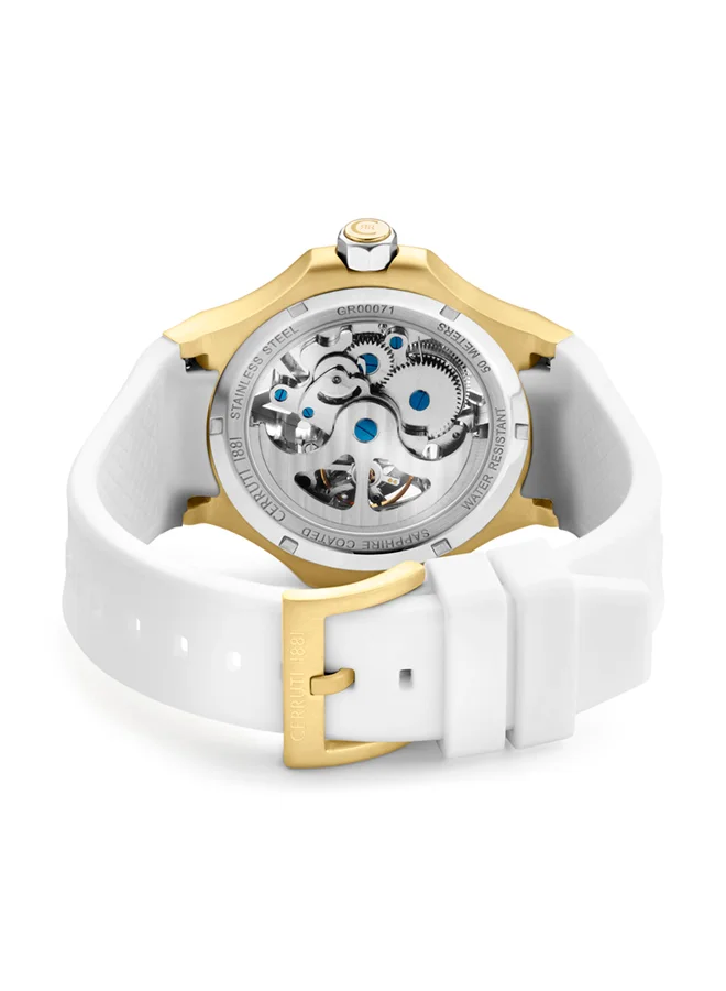شيروتي 1881 Lucardo 49mm Men's Automatic Watch With White Silicone Strap