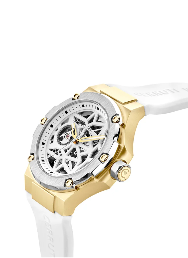 CERRUTI 1881 Lucardo 49mm Men's Automatic Watch With White Silicone Strap