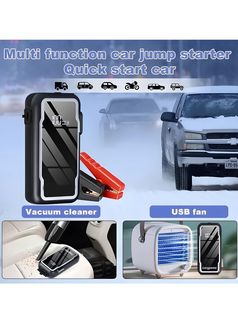 SPIDER - Portable Jump Starter – 12000mAh High-Capacity Battery Booster, Multi-Function Car Battery Charger, Compact Jump Box with Integrated Flashlight, Essential for Vehicle Emergency Kit (JS10002) - Image 1