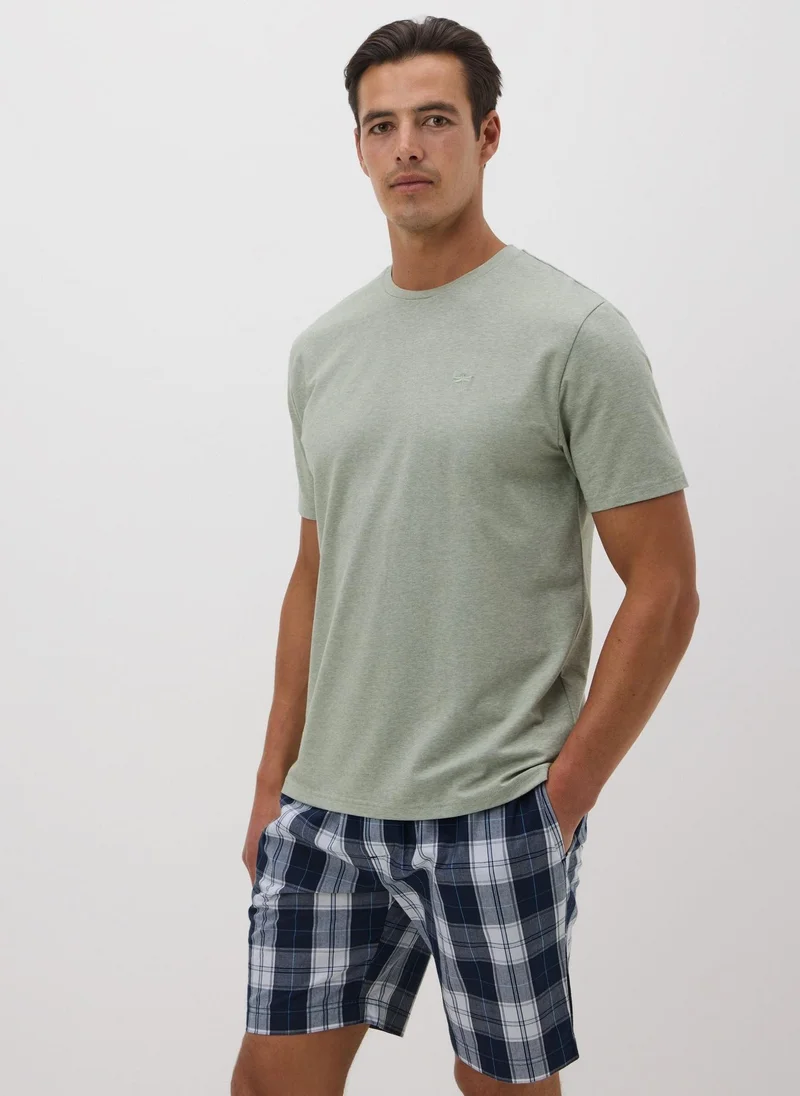 Matalan Green Check Design Short Pyjama Set
