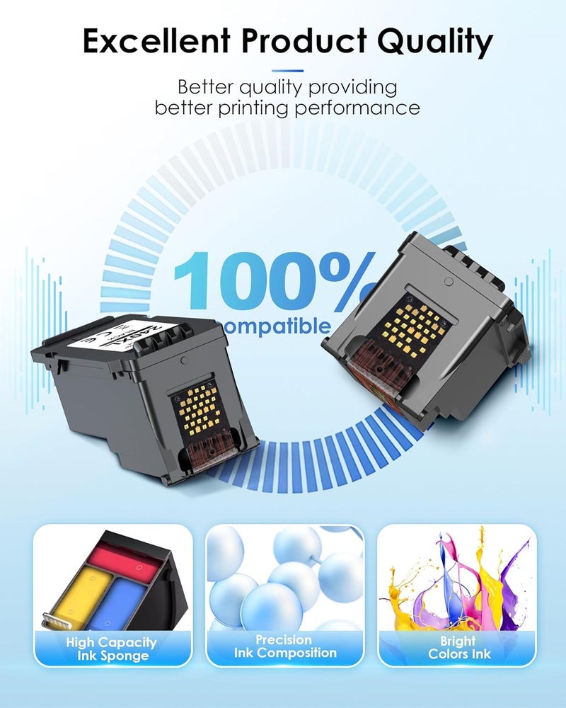 TECKKIN PG-240XL/CL-241XL Ink Cartridges Replacement for Canon 240XL 241XL Combo Pack 240 241 Printer Ink for PIXMA MG3620 MG3600 TS5120 TS5100 MG3220 MG3520 MG2120 MX472 (1 Black, 1 Tri-Color) - Image 4