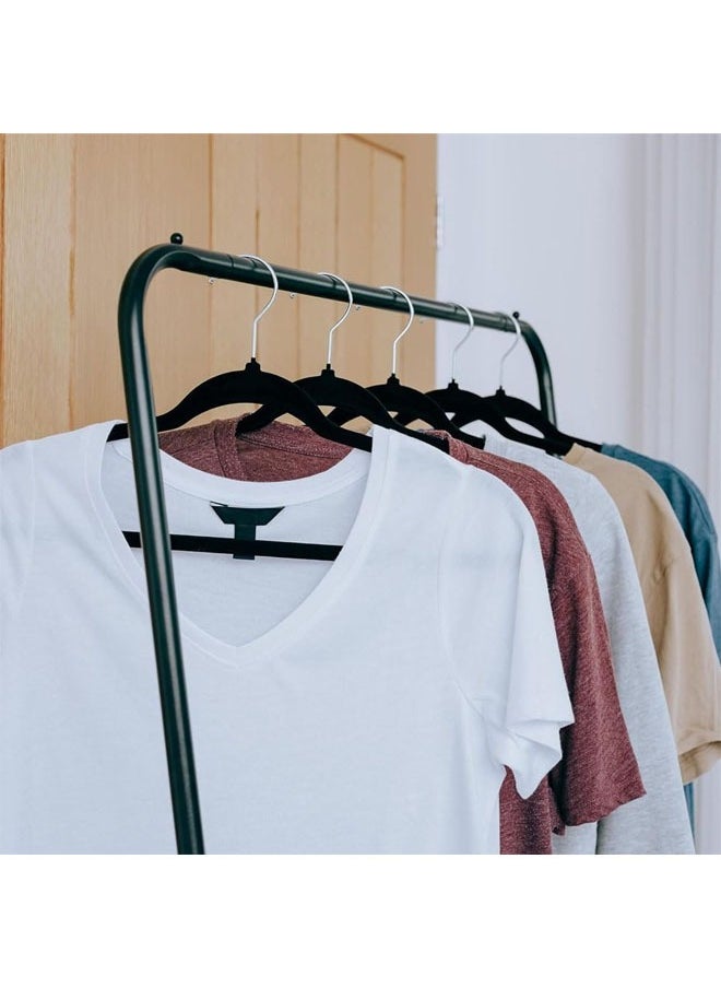 D'HOME Non-Slip Velvet Hangers - Suit Hangers Ultra Thin Space Saving 360 Degree Swivel Hook Strong and Durable Clothes Hangers Hold Up-to 10 Lbs (25, BLACK)  - Image 4