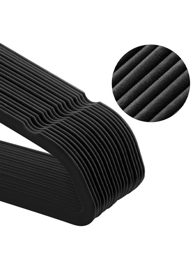 D'HOME Non-Slip Velvet Hangers - Suit Hangers Ultra Thin Space Saving 360 Degree Swivel Hook Strong and Durable Clothes Hangers Hold Up-to 10 Lbs (25, BLACK)  - Image 5