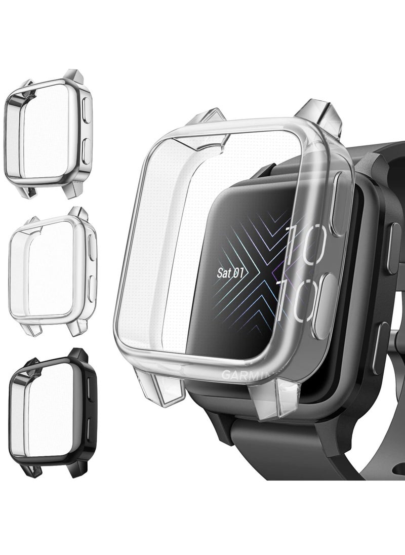 Y&D - 3 Packs Color Screen Protector Case Compatible with Garmin Venu Sq 2, 2 Music, Sq, Full Coverage Soft TPU Protective Cover Bumper Frame - Image 1
