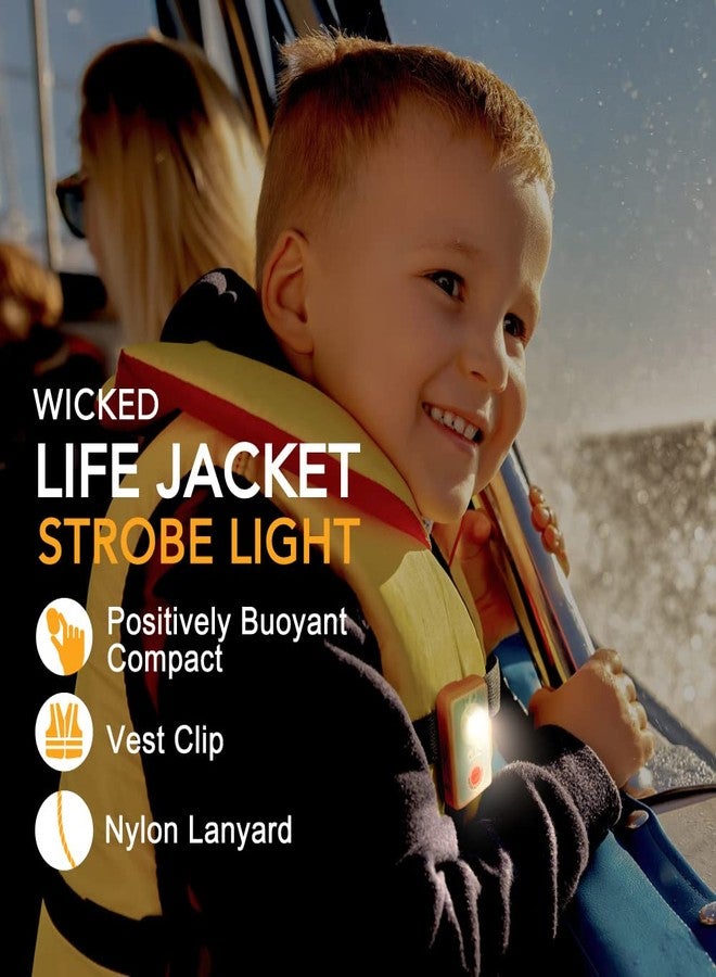 ويكد مصباح ستروب LED لسترة النجاة من WICKED للنجاة في حالات الطوارئ عند السقوط في الماء؛ شعاع عالي الكثافة يعمل بالماء، ومناسب للإنقاذ بعيد المدى (عبوة من 4 قطع) - Image 4