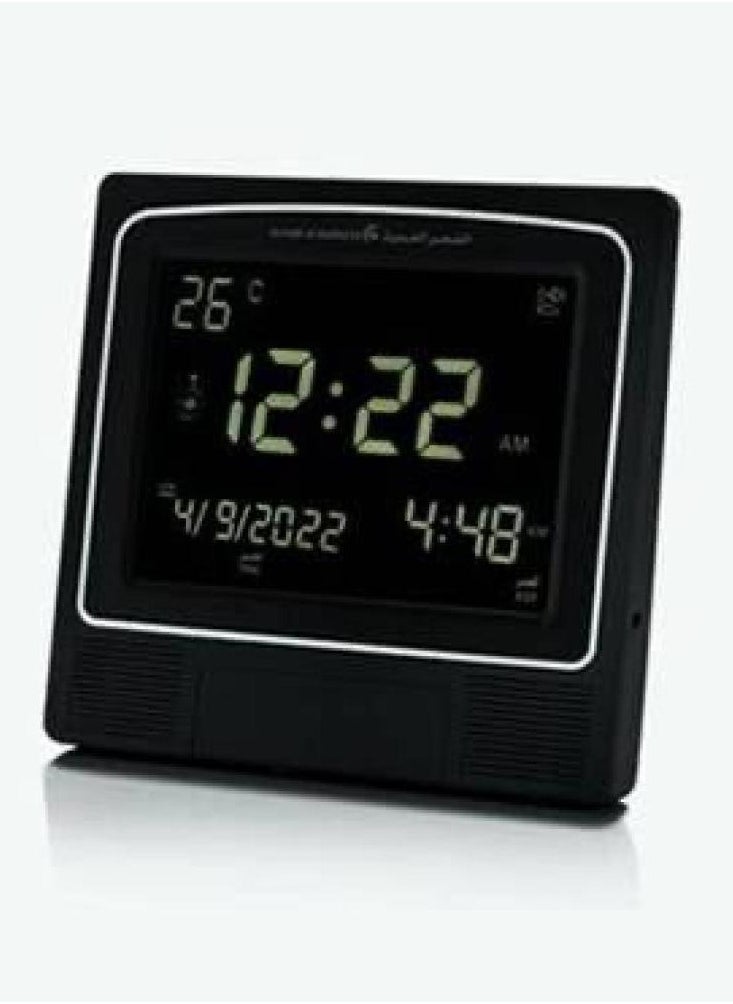 Al Fajr Al Hadeeth Azan Digital Wall Clock Plastic Black 21x22x2.5cm  - Image 2