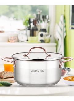 Arshia Arshia Stainless Steel Casserole with 2Lid 26cm Cooper  - Image 5