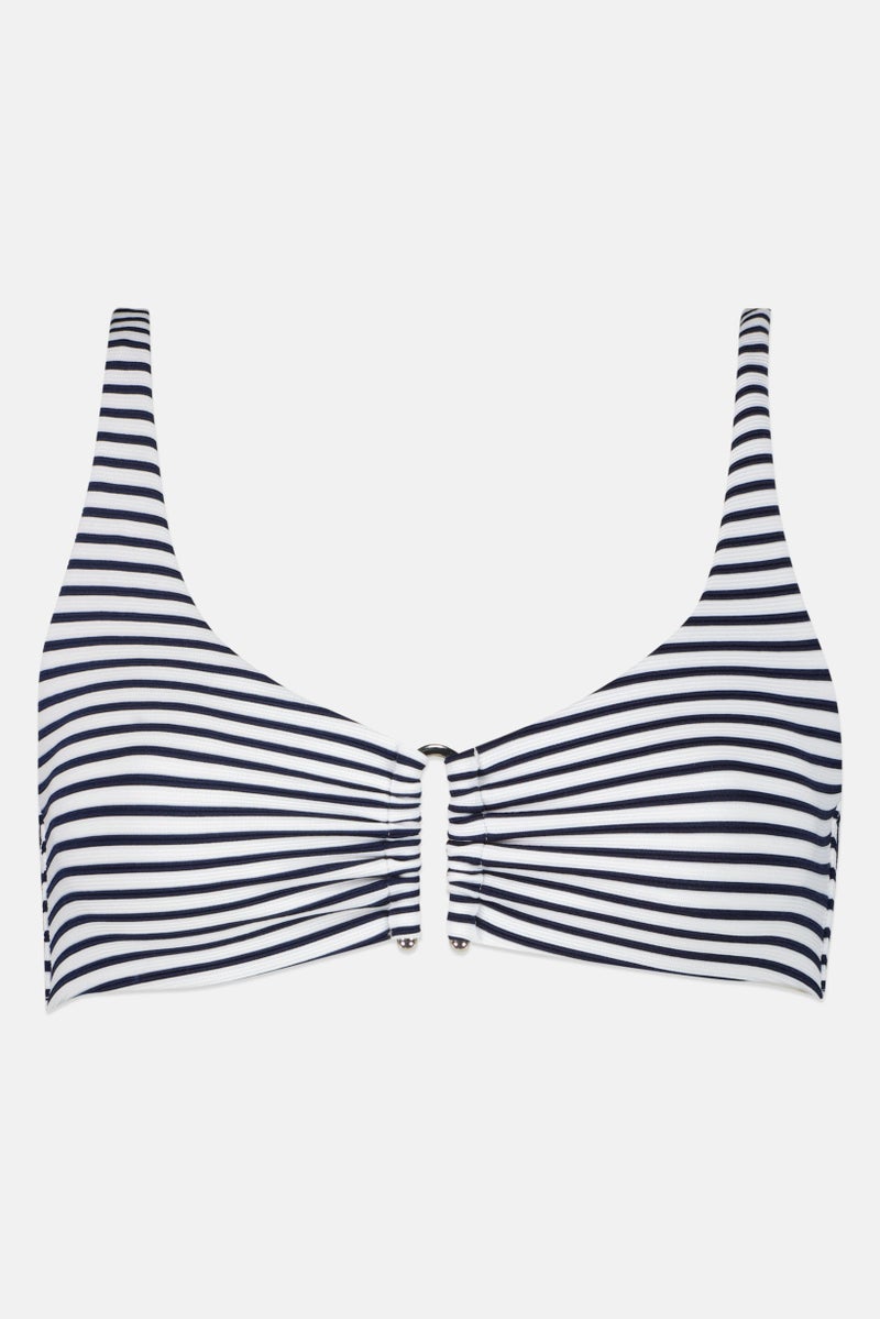 Reserved Women Non Padded Stripe Bikini Top, Multicolor - Image 2