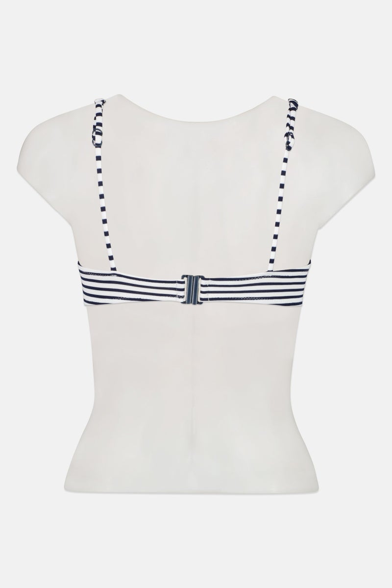 Reserved Women Non Padded Stripe Bikini Top, Multicolor - Image 3