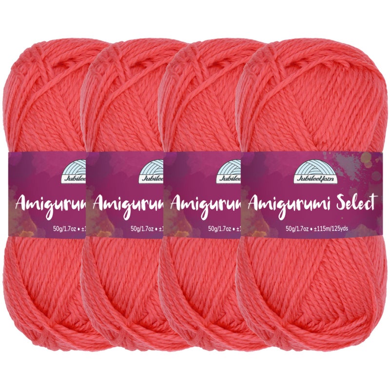 BambooMN JubileeYarn Amigurumi Select Yarn  Baby Acrylic  Begonia  4 Skeins