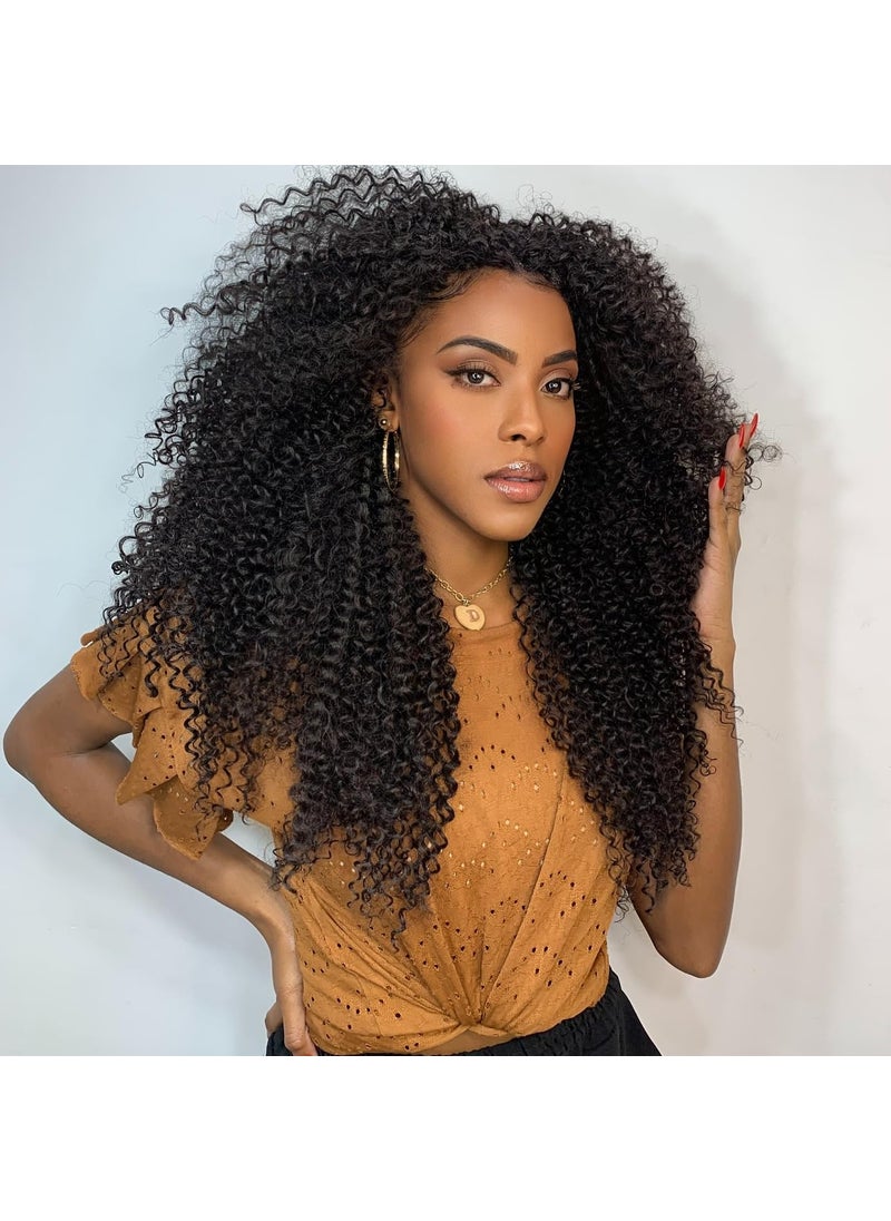 Hanne Fashion Afro Kinky Curly Crochet Hair Jerry Curl Braiding Hair Extensions for Black Women 6 Packs Short Synthetic Kinky Twist Hair 18 Inch Black 