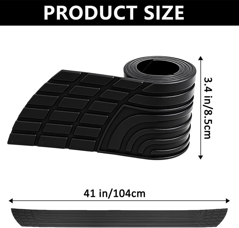 Rear Bumper Protector 41 X 3.4 Inch Black PVC Soft Rubber Anti-Scratch - Easy No-Drill Installation Cuttable Design Car Bumper Guard for Nissan Rogue SUV Exterior Use - Image 2