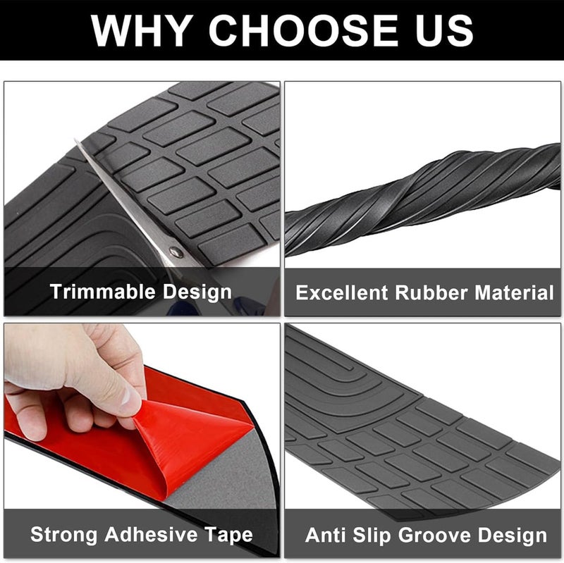 Rear Bumper Protector 41 X 3.4 Inch Black PVC Soft Rubber Anti-Scratch - Easy No-Drill Installation Cuttable Design Car Bumper Guard for Nissan Rogue SUV Exterior Use - Image 3