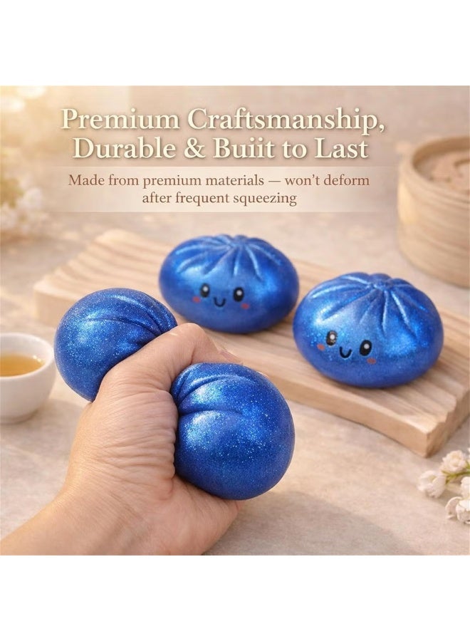 Pink Dumpling Squishy Toy with Box Soft Glitter Stress Relief Squeeze - Image 4