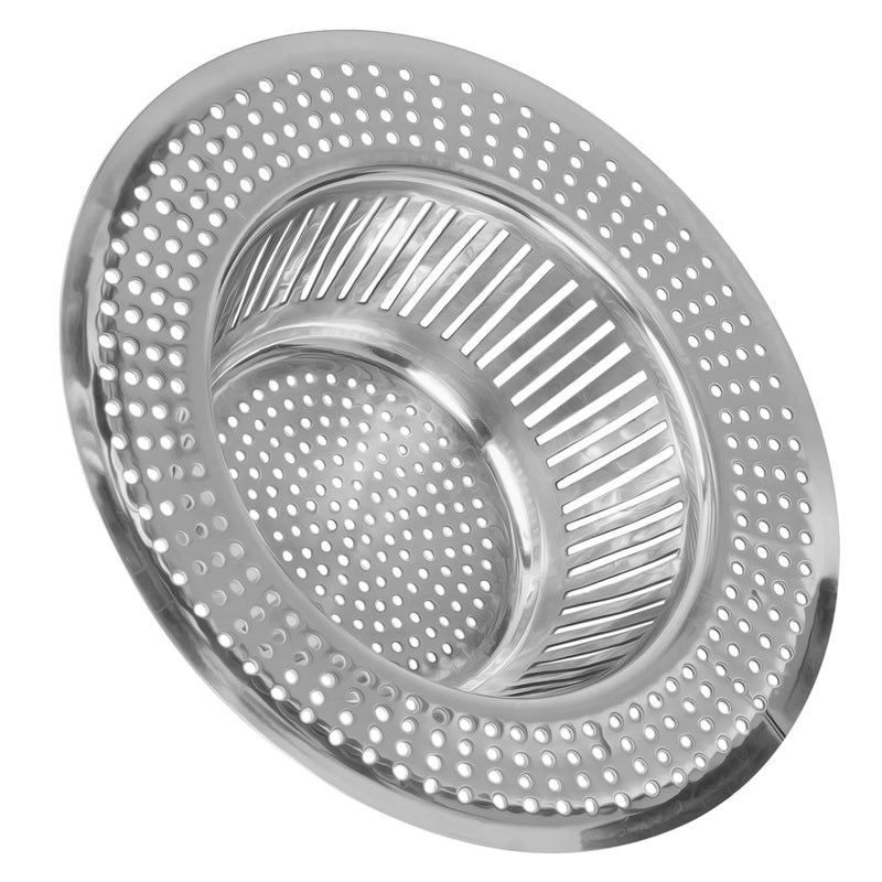 POLOSTAR Polo Star Sink Strainer Steel High Flow One-Piece Slice Cut Design Ultra Fast Drainage No Clogging Kitchen Sink Drain Stopper Basin Basket Filter-SS Sink Jali (4.33 Inch-11 cm) Pack of 1 - Image 1