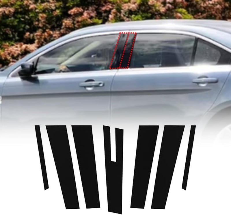 FZJDSD 7PCS Glossy Black Pillar Posts Decal Sticker for Ford Taurus - Image 1