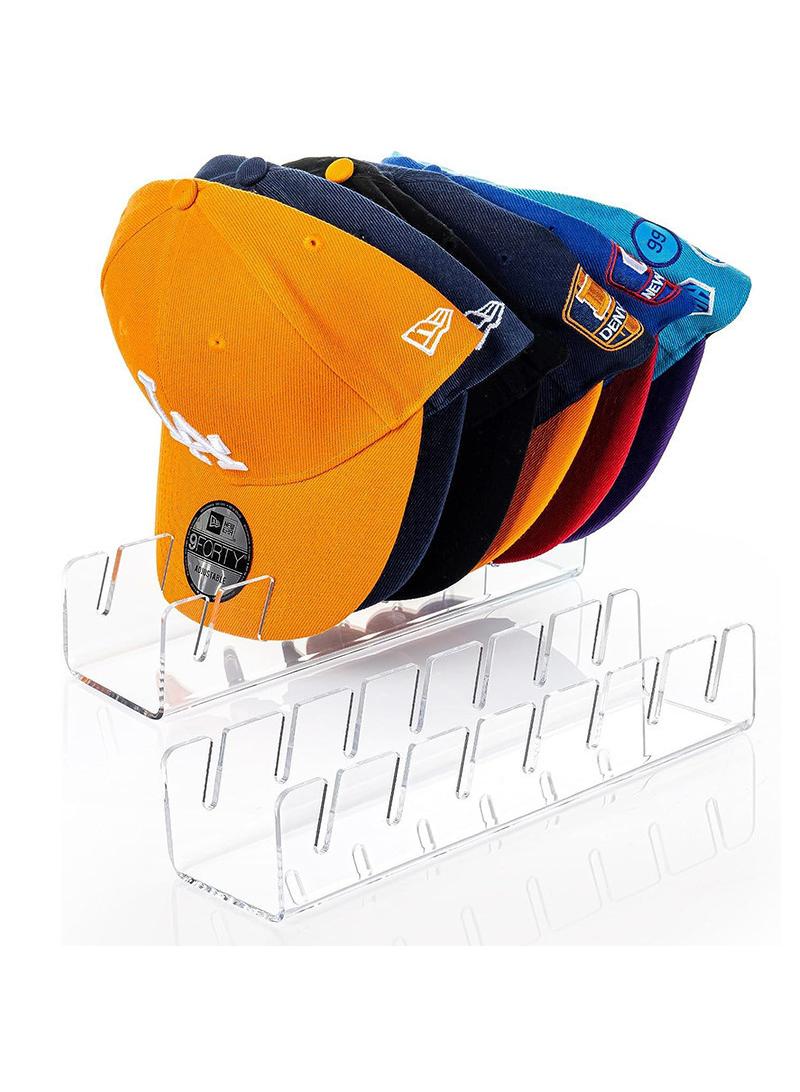 2-Pieces Acrylic Cap Storage Rack Cap Display Rack Storage Rack-Clear 29.8*7.5CM  - Image 1