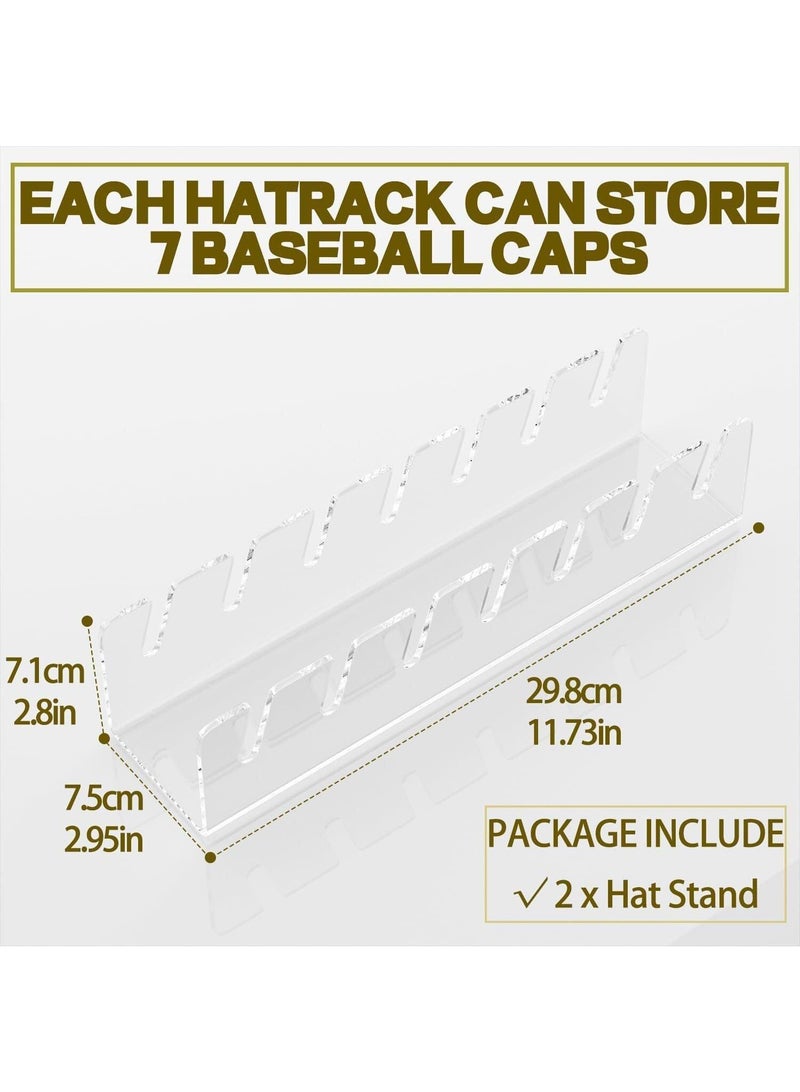 2-Pieces Acrylic Cap Storage Rack Cap Display Rack Storage Rack-Clear 29.8*7.5CM  - Image 3